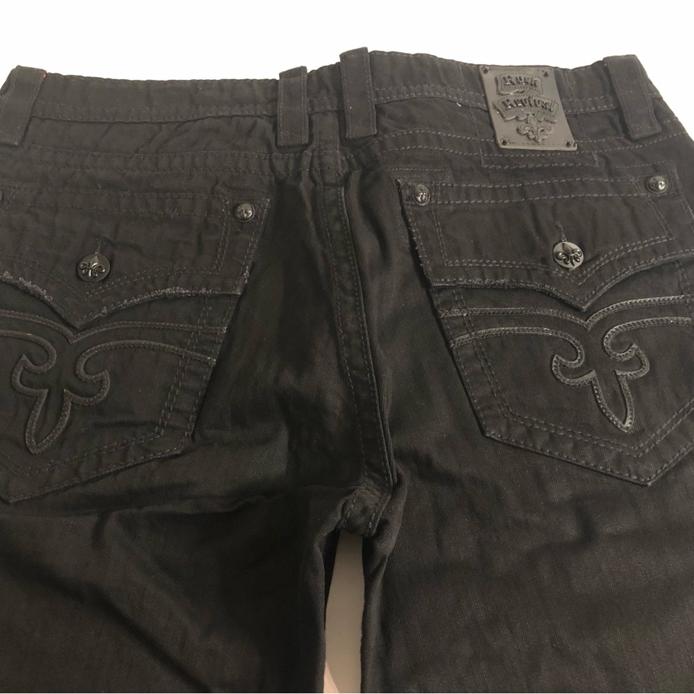 Rock Revival Men’s Size 40 Steven Embellished Studded Black Designer Shorts.